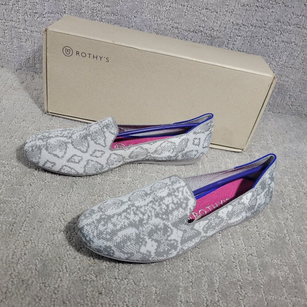 Rothy's The Loafer Ivory Grey Snake Women Size 7, 7.5, 8, 8.5, 9.5, 10, 11, 11.5 - Picture 6 of 11